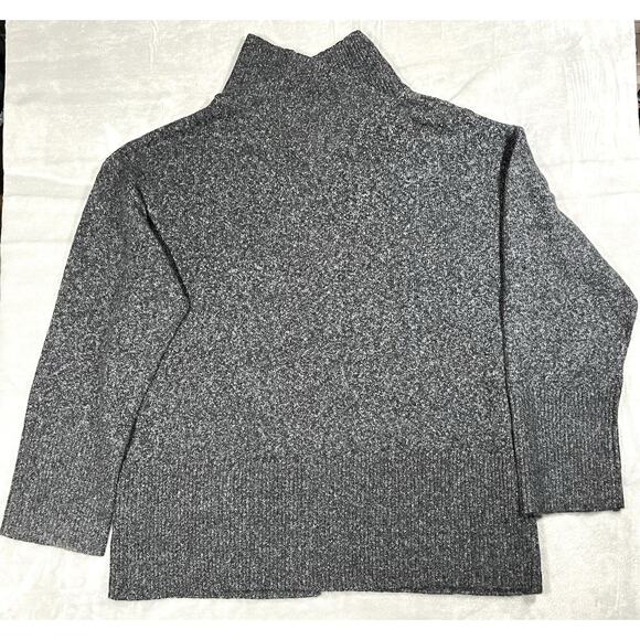 Haven Well Within Sweaters - Haven Well Within L Heather Gray Mock Neck Sweater Organic Minimalist Capsule